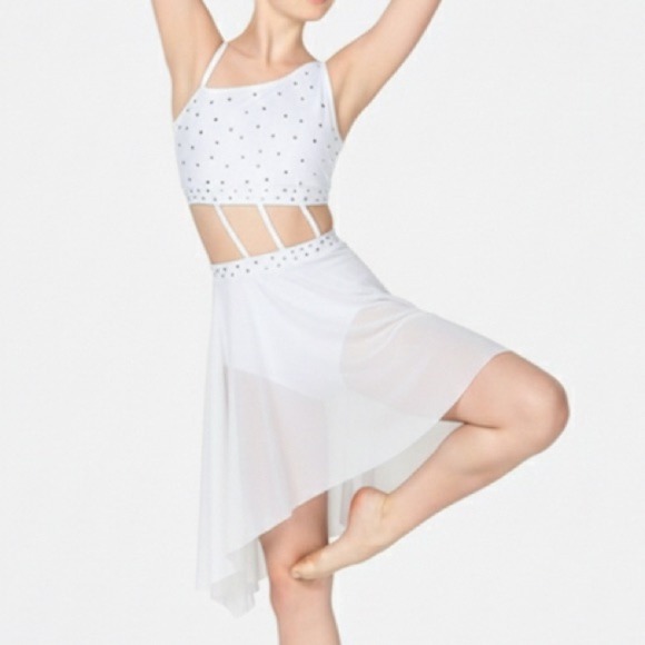 Other - CM Double Platinum Girls Harmony Asymmetrical Dress White dance dancewear